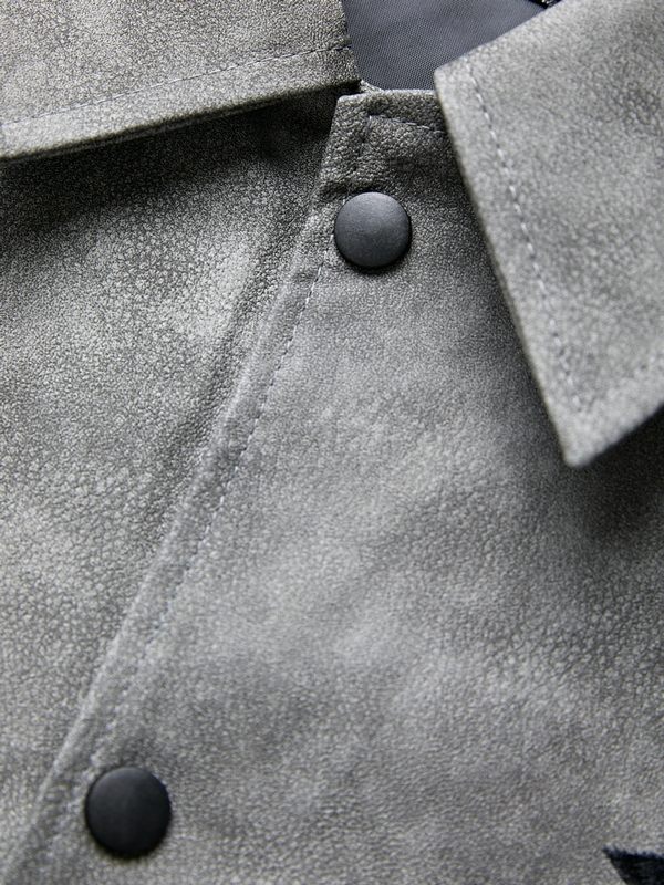 Herren-Lederspleißjacke mit Batik-Stickerei-5