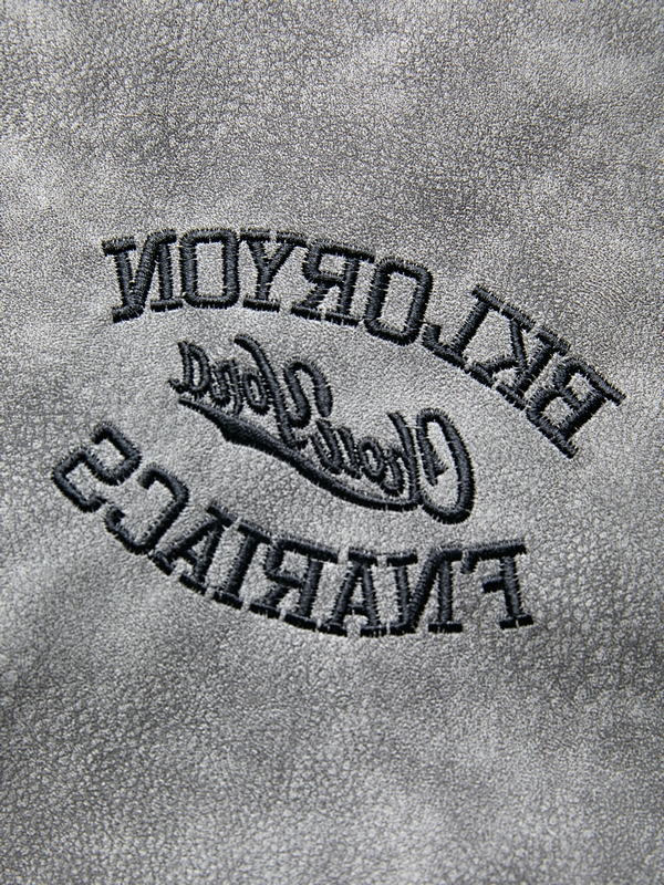 Herren-Lederspleißjacke mit Batik-Stickerei-3