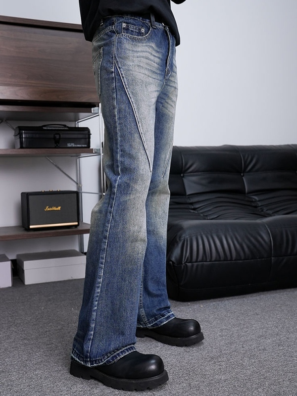 Slim-Jeans im Vintage-Stil für Herren mit ausgewaschenem Flare-1