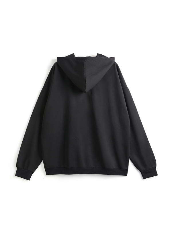 Herren-Kapuzenpullover mit Vintage-Stern-Kreuz-Print und Reißverschluss-1