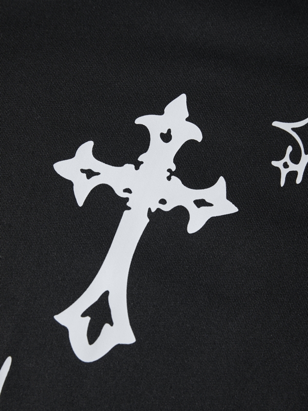 Herren-Kapuzenpullover mit Vintage-Stern-Kreuz-Print und Reißverschluss-2