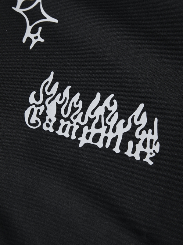 Herren-Kapuzenpullover mit Vintage-Stern-Kreuz-Print und Reißverschluss-3