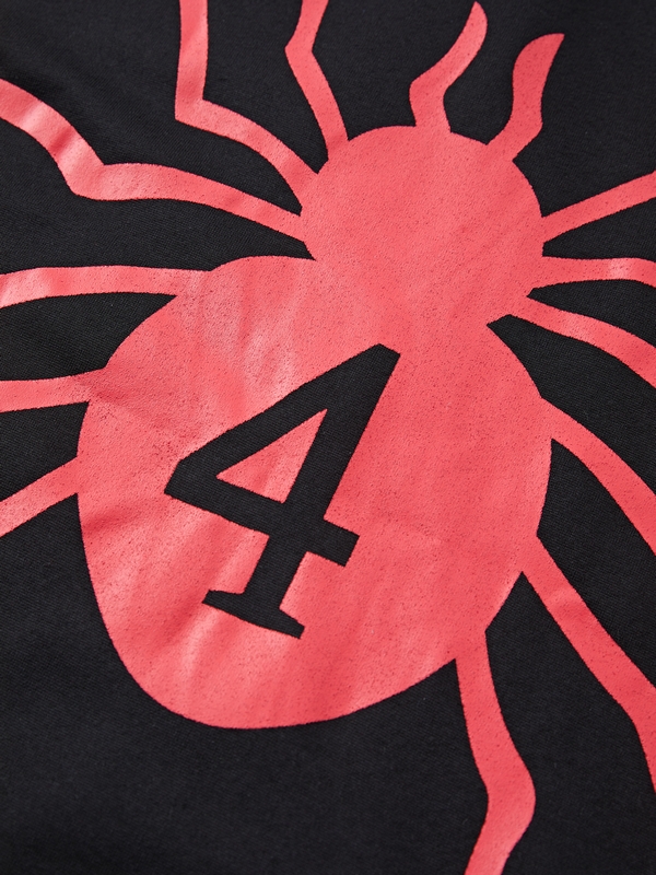 Kontrastfarbener Herren-Hoodie mit Spinnennetz-Print-3