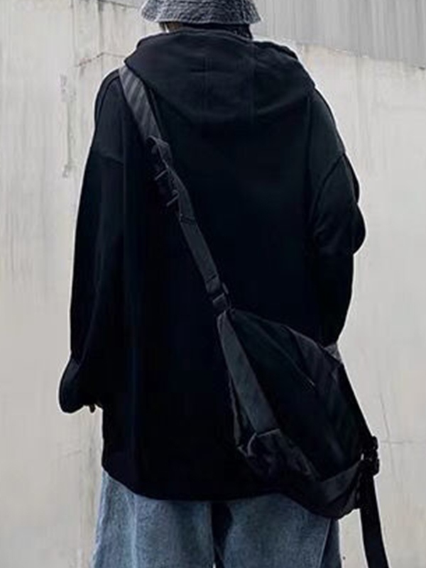 Übergroßer Kapuzenpullover mit Hip-Pop-Schädel-Print für Herren-3