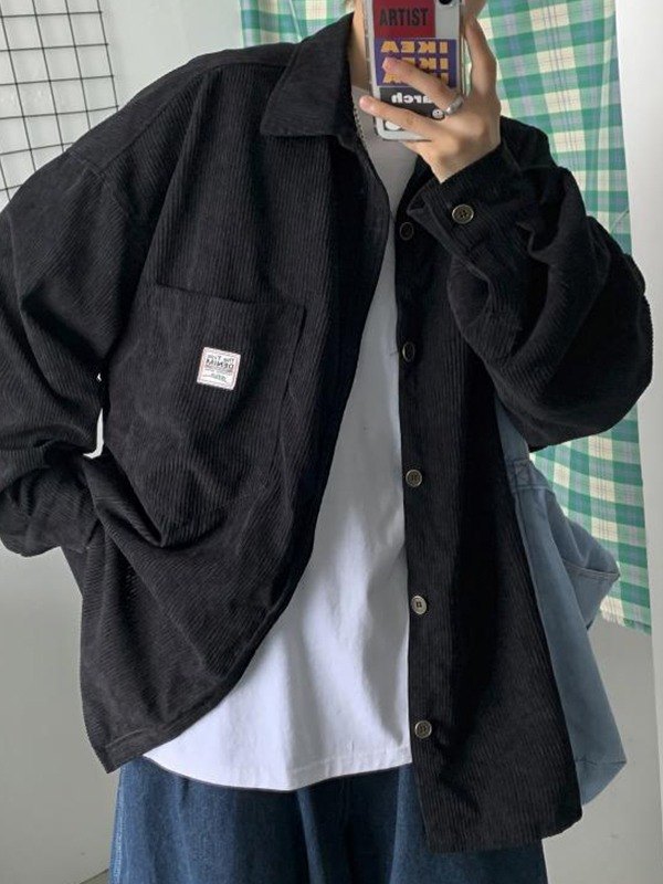 Lockeres Button-Down-Hemd aus Cord für Herren-4