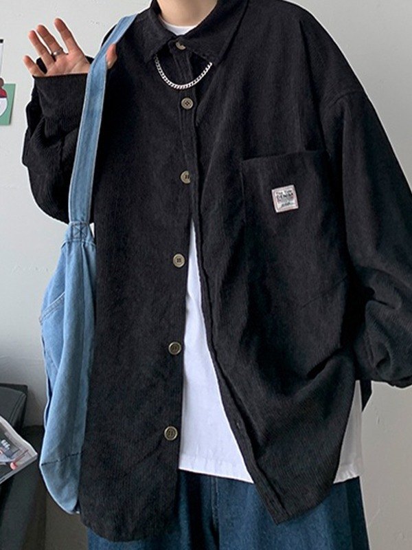 Lockeres Button-Down-Hemd aus Cord für Herren-2