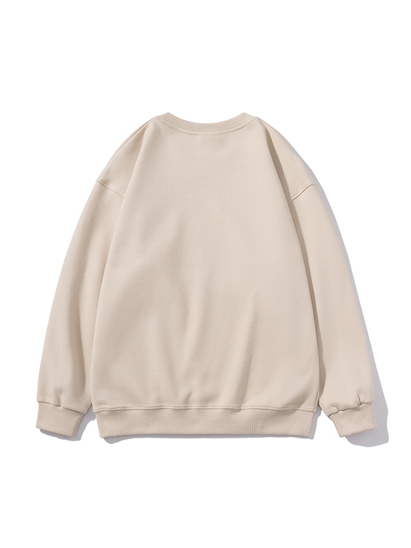 Herren-Sweatshirt aus einfarbigem Twill mit Rundhalsausschnitt-1