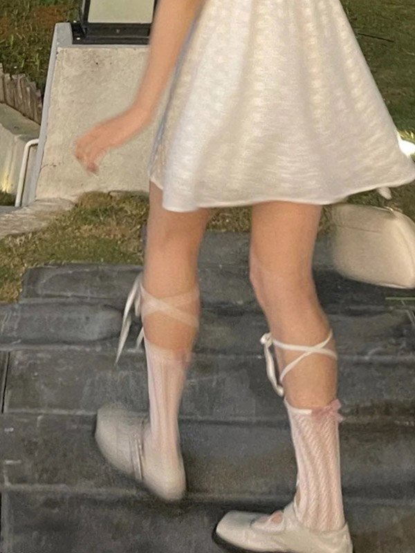 Wickeln Sie lange Socken mit Krawattenausschnitt-3