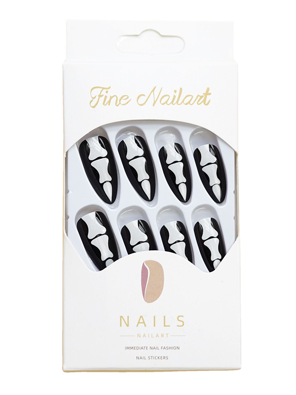 24 Stück Halloween Knuckle Muster Press On Nails-3